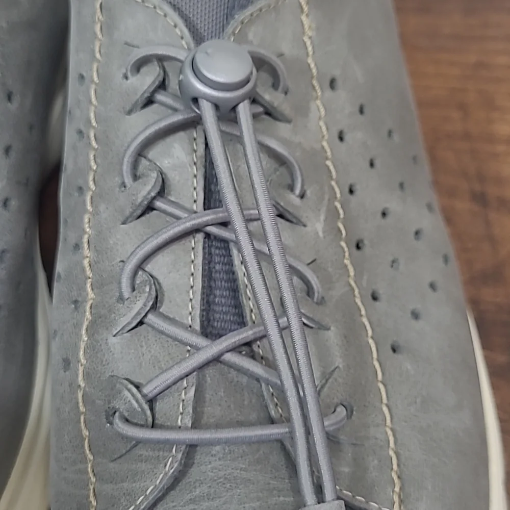 Samuel Hubbard Flight 707 Grey Leather Walking Shoe Sneakers Women's sz 9.5